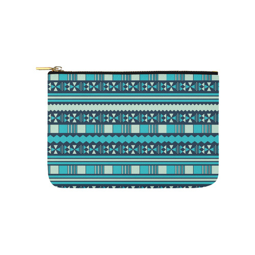 Blue Aztec Tribal Carry-All Pouch 9.5''x6''