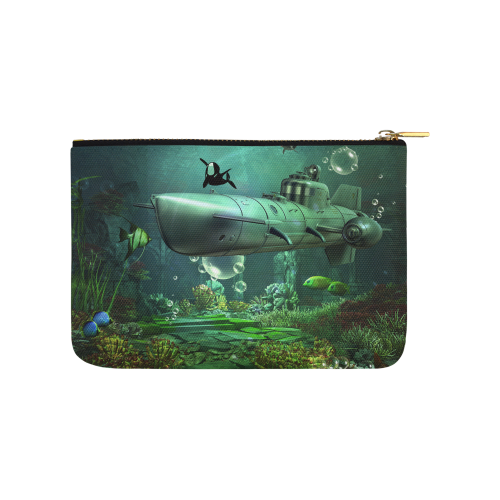Awesome submarine with orca Carry-All Pouch 9.5''x6''
