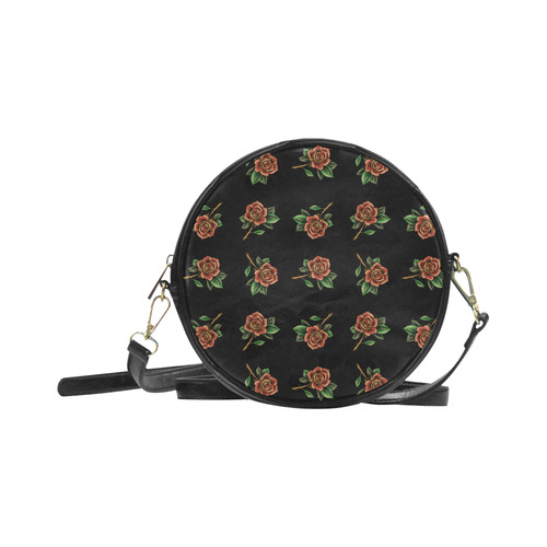 Tattoo Roses Round Sling Bag (Model 1647)