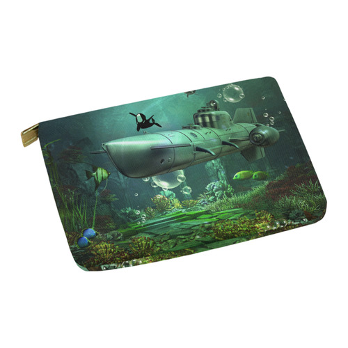 Awesome submarine with orca Carry-All Pouch 12.5''x8.5''