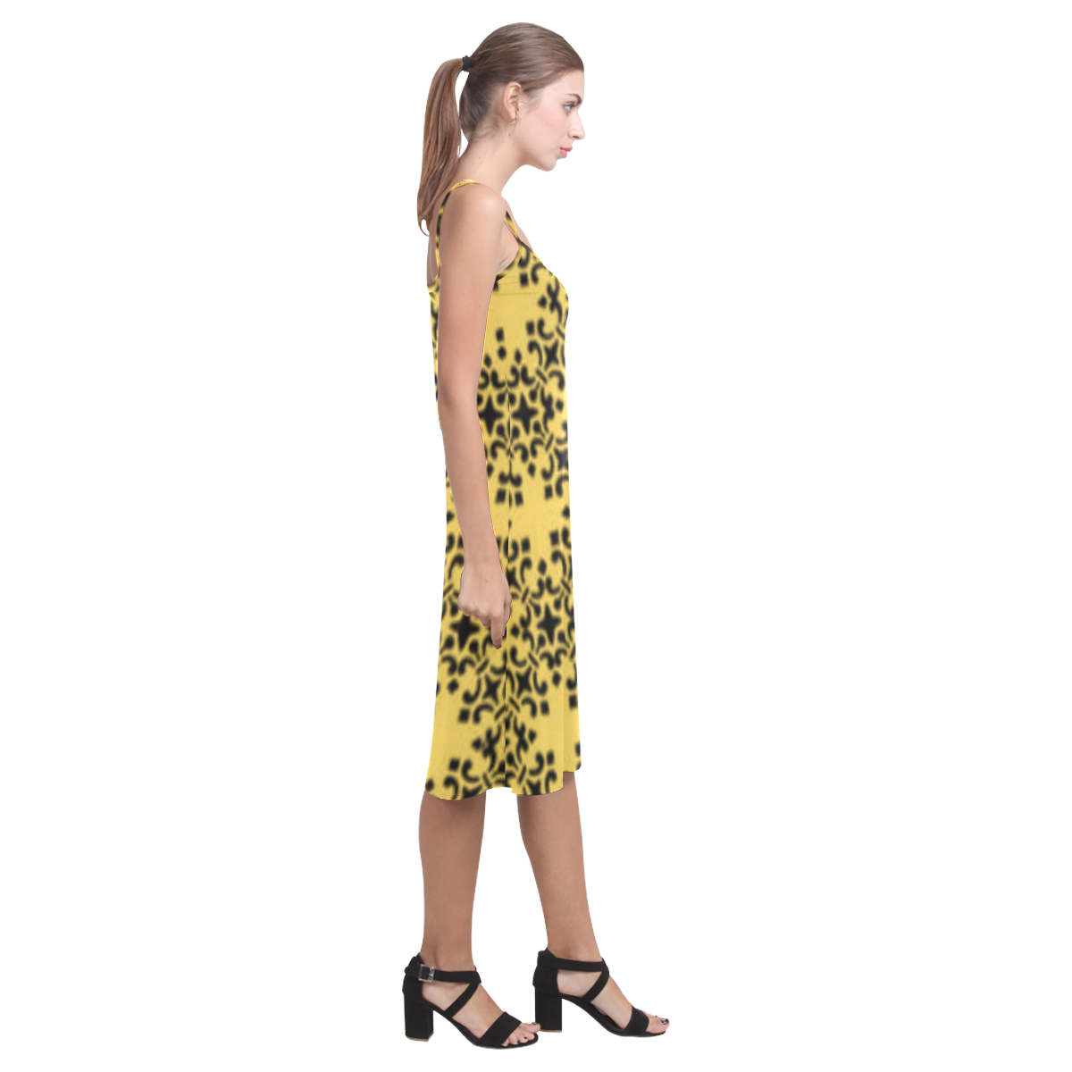 Primrose Yellow Damask Alcestis Slip Dress (Model D05)