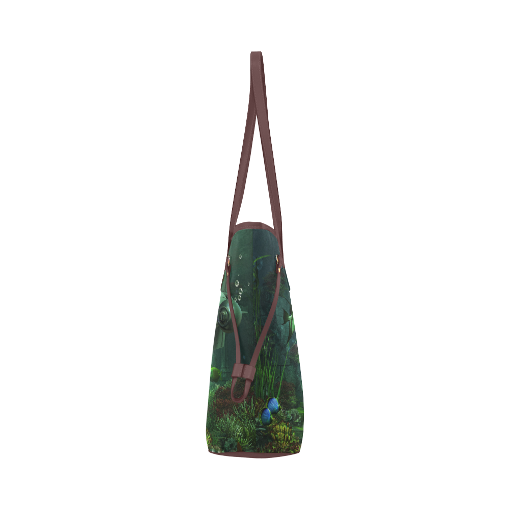 Awesome submarine with orca Clover Canvas Tote Bag (Model 1661)