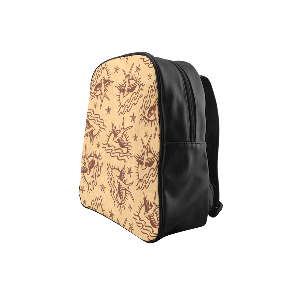 Sparrow Tattoos and Nautical Stars School Backpack (Model 1601)(Small)