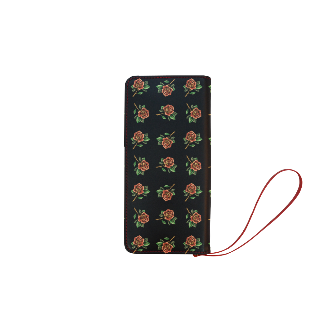 Rose Tattoos Women's Clutch Wallet (Model 1637)