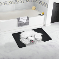 Silly White Poodle Bath Rug 16''x 28''