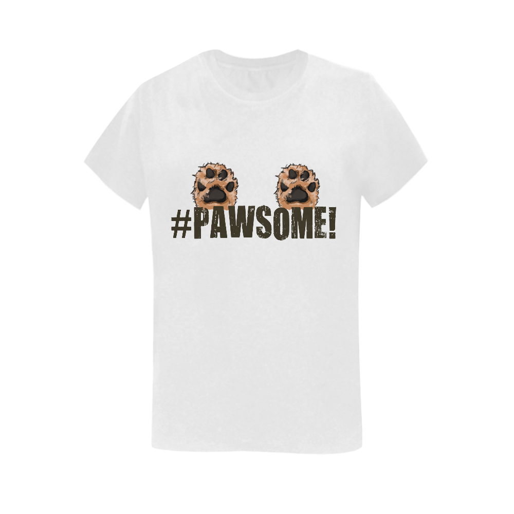 PAWSOME! Women's T-Shirt in USA Size (Two Sides Printing)