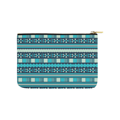 Blue Aztec Tribal Carry-All Pouch 9.5''x6''