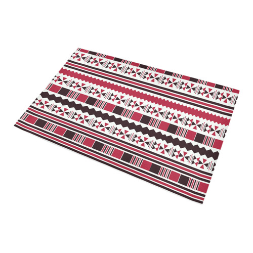 Red Aztec Tribal Bath Rug 20''x 32''