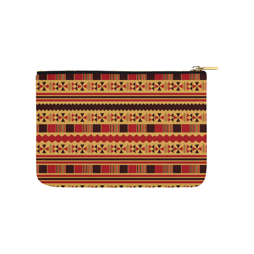 Yellow With Red Aztec Carry-All Pouch 9.5''x6''