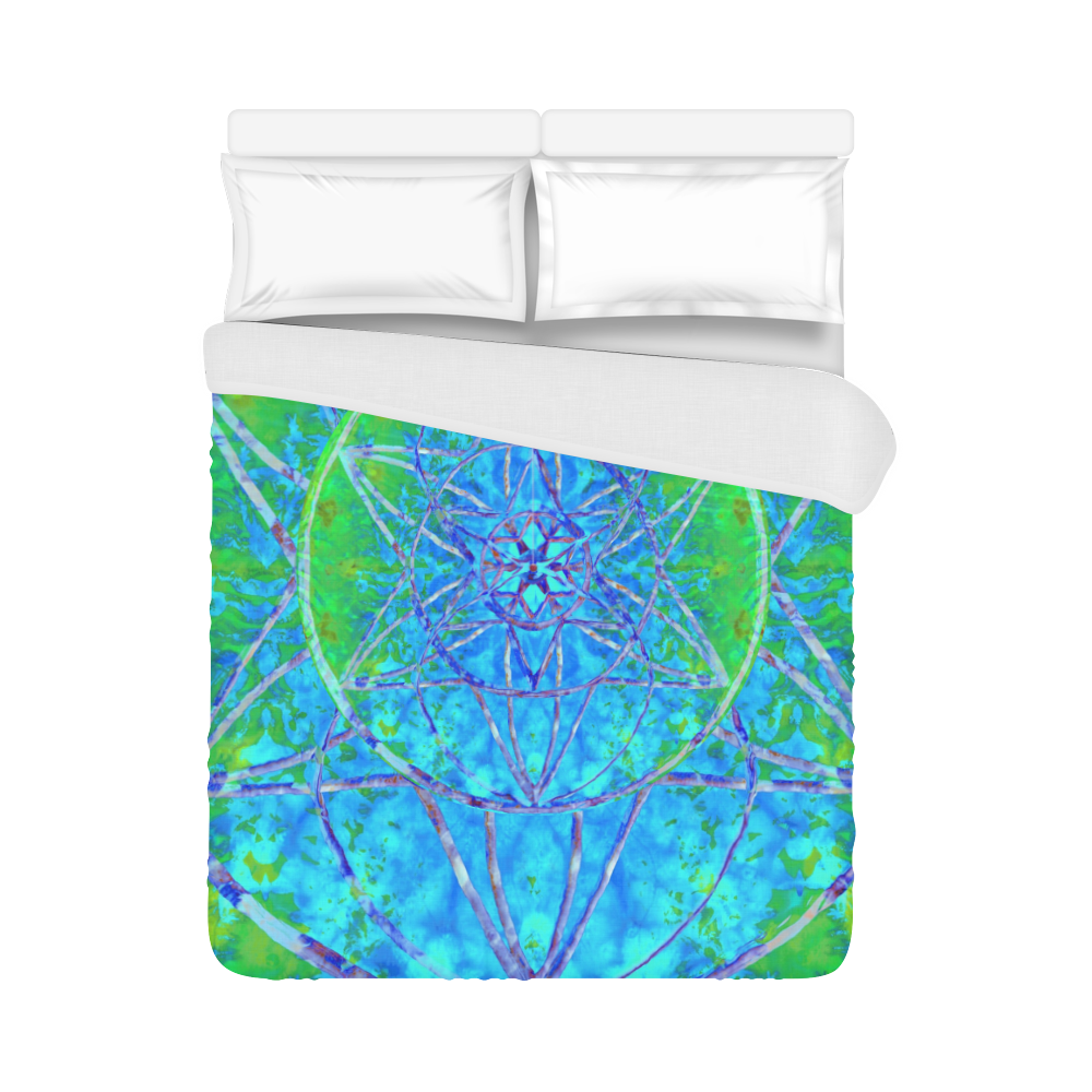 protection in nature colors-teal, blue and green Duvet Cover 86"x70" ( All-over-print)