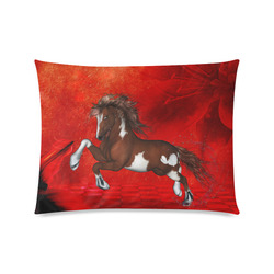 Wild horse on red background Custom Picture Pillow Case 20"x26" (one side)