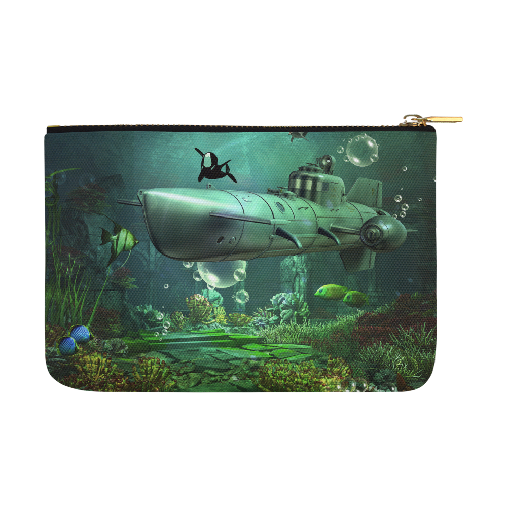 Awesome submarine with orca Carry-All Pouch 12.5''x8.5''