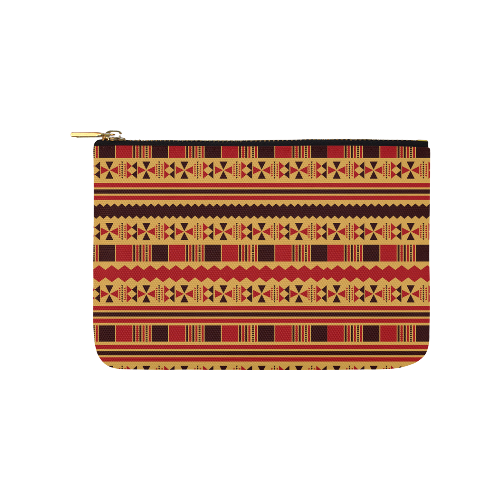 Yellow With Red Aztec Carry-All Pouch 9.5''x6''