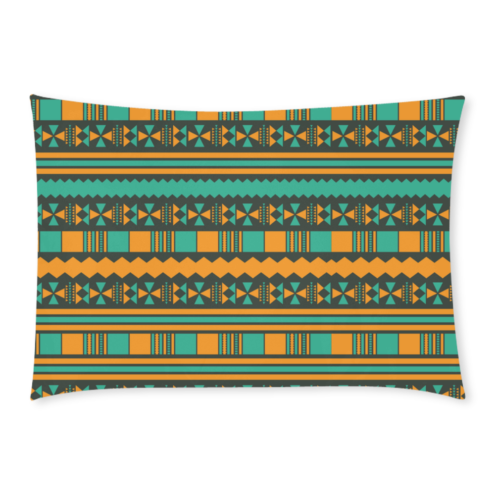 Green and Yellow Aztec Tribal Custom Rectangle Pillow Case 20x30 (One Side)