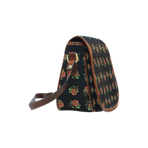 Tattoo Roses Saddle Bag/Small (Model 1649) Full Customization