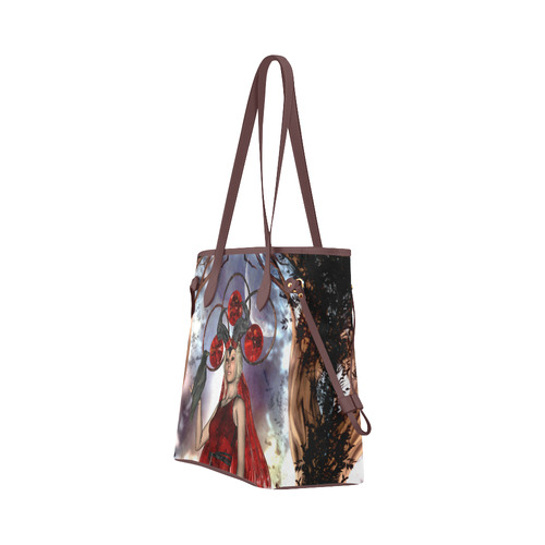 The dark fairy with crow Clover Canvas Tote Bag (Model 1661)