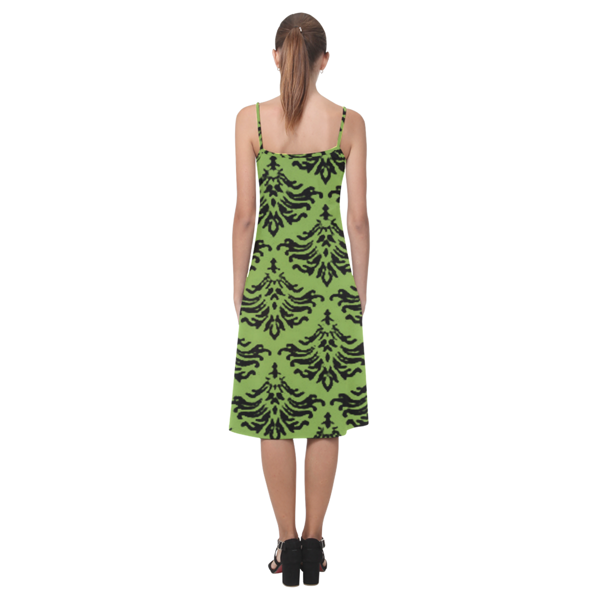 Greenery Damask Alcestis Slip Dress (Model D05)