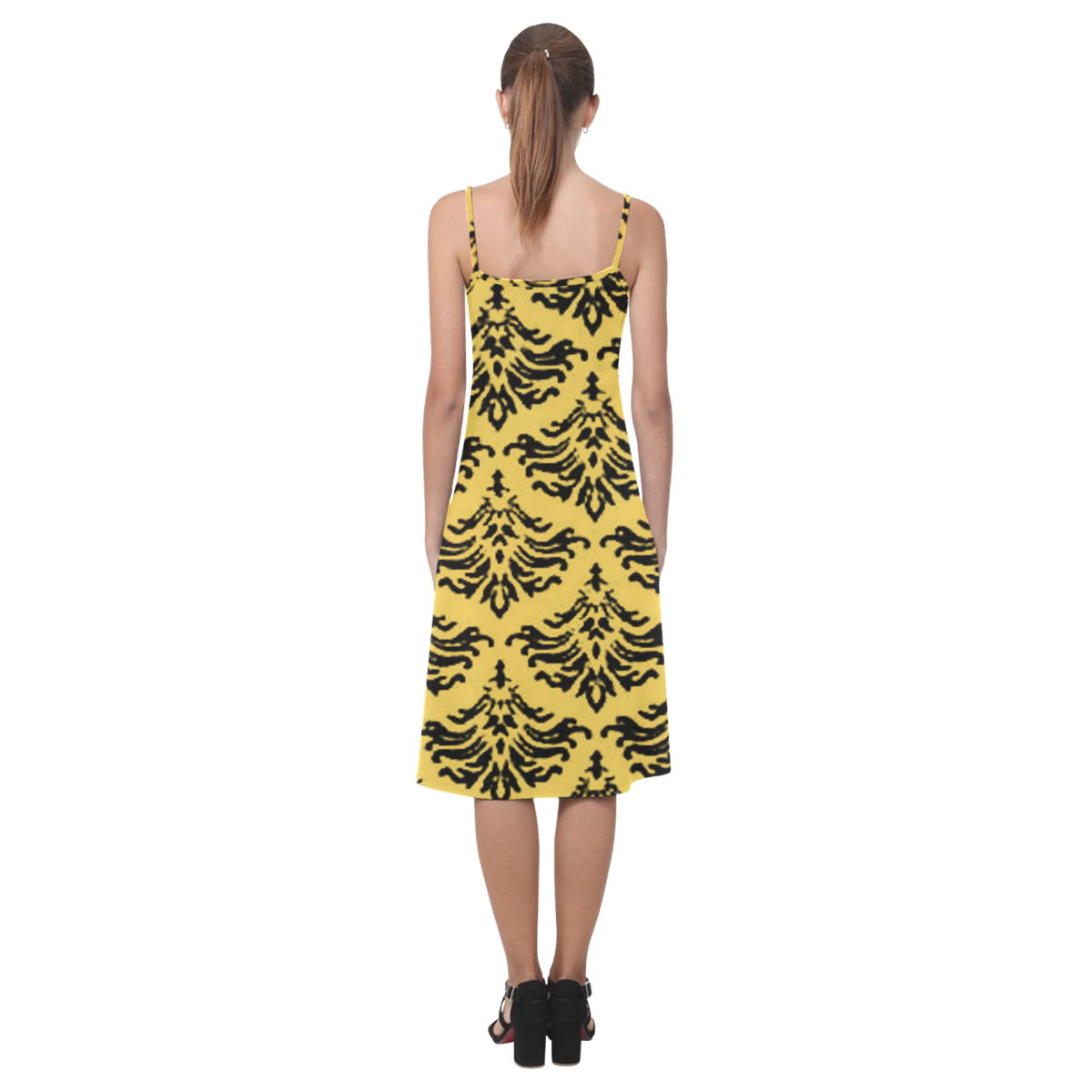 Primrose Yellow Damask Alcestis Slip Dress (Model D05)