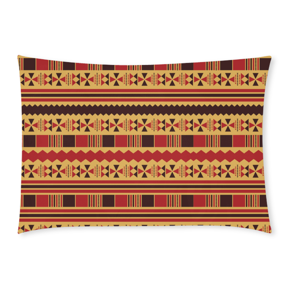 Yellow With Red Aztec Custom Rectangle Pillow Case 20x30 (One Side)