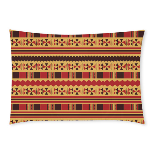 Yellow With Red Aztec Custom Rectangle Pillow Case 20x30 (One Side)