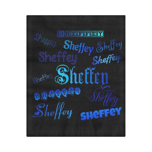 Sheffey Fonts - Shades of Blue on Black Duvet Cover 86"x70" ( All-over-print)