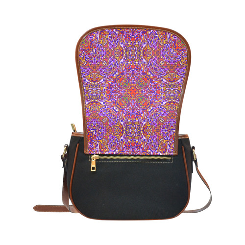 Oriental Pattern 01C by FeelGood Saddle Bag/Small (Model 1649)(Flap Customization)