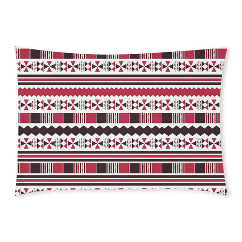 Red Aztec Tribal Custom Rectangle Pillow Case 20x30 (One Side)