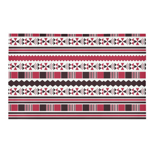 Red Aztec Tribal Bath Rug 20''x 32''