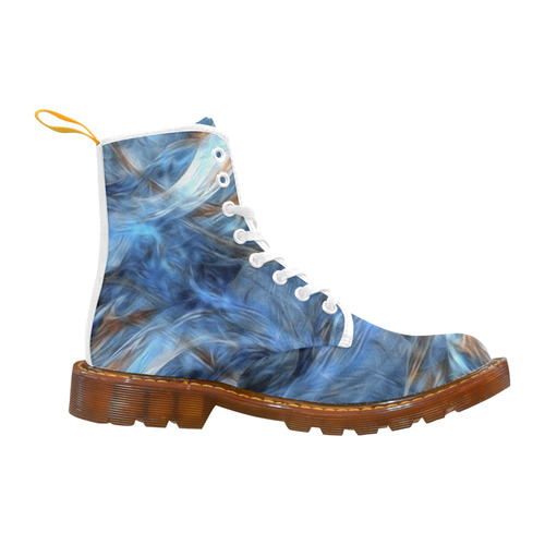 Blue Colorful Abstract Design Martin Boots For Men Model 1203H