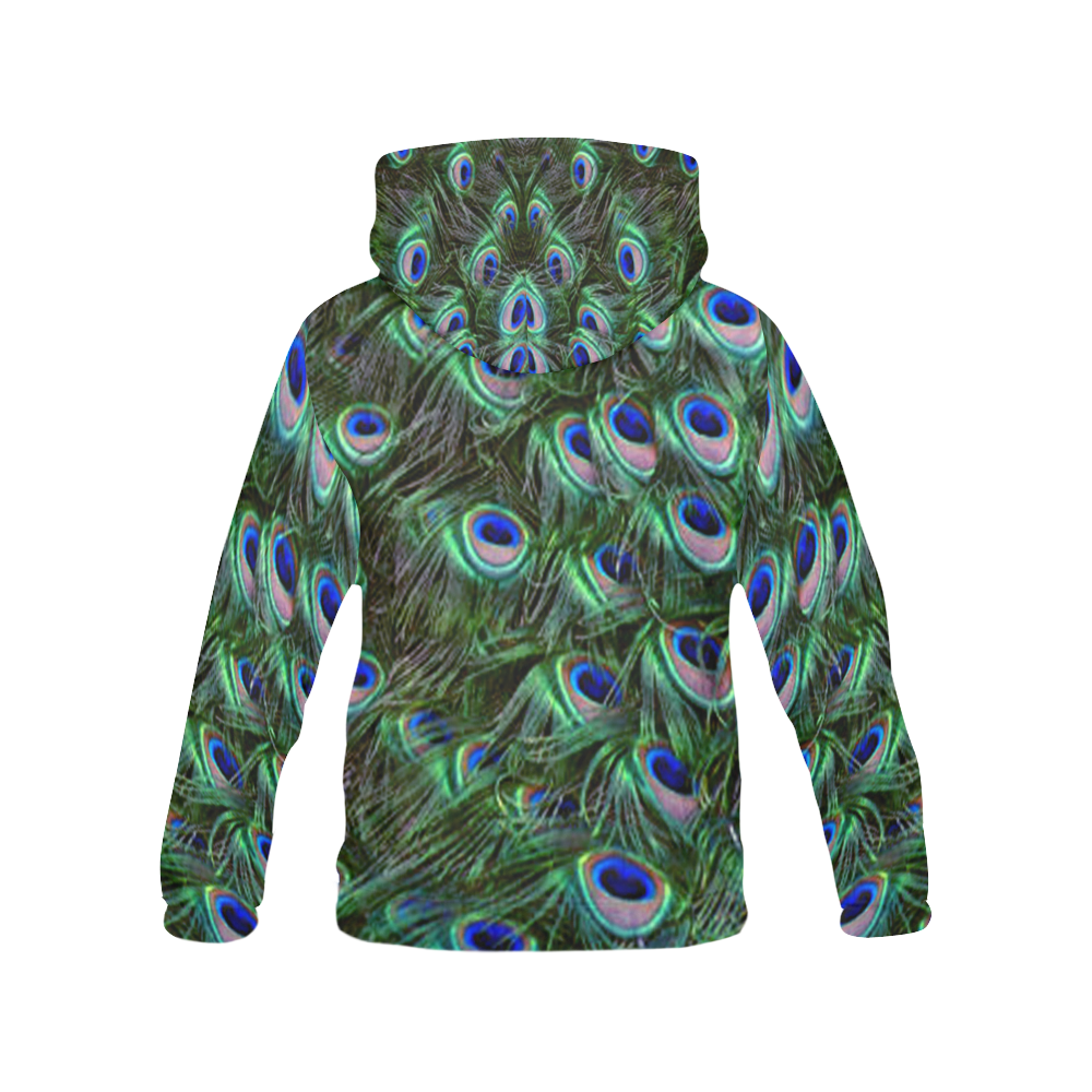 Peacock Feathers All Over Print Hoodie for Men (USA Size) (Model H13)
