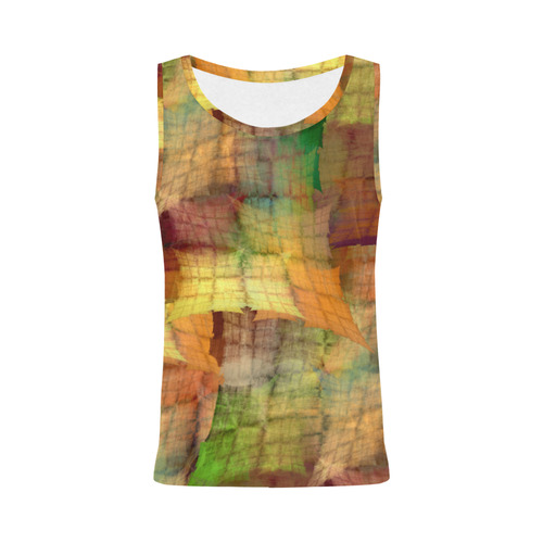 Indian Summer Funny Check All Over Print Tank Top for Women (Model T43)
