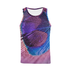 Purple Peacock Feather All Over Print Tank Top for Men (Model T43)