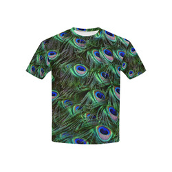 Peacock Feathers Kids' All Over Print T-shirt (USA Size) (Model T40)