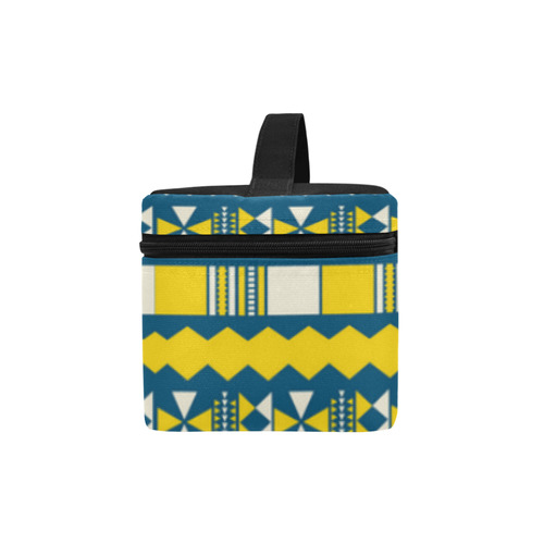 Blue With Yellow Aztec Lunch Bag/Large (Model 1658)