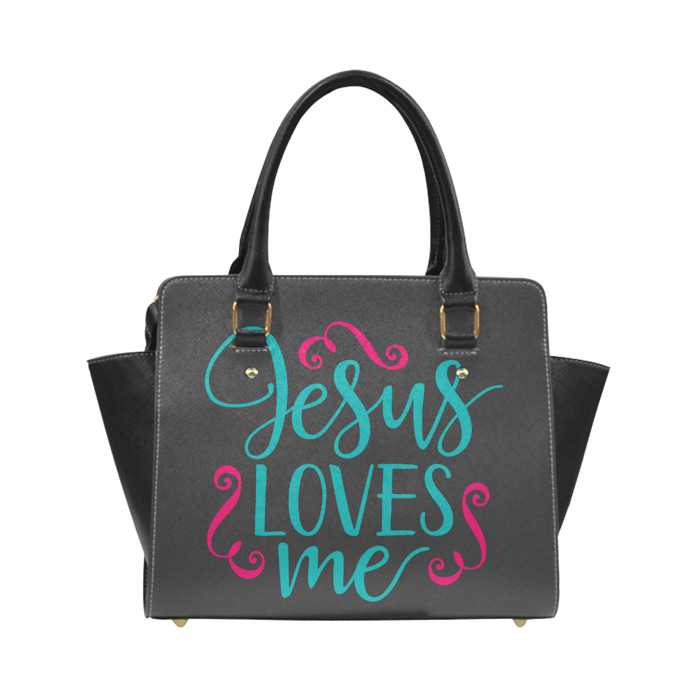 Jesus Loves Me Turq/Fuschia Handbag Classic Shoulder Handbag (Model 1653)