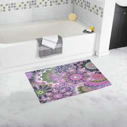 Flowering Fractal Purple Whimsy Bath Rug 16''x 28''