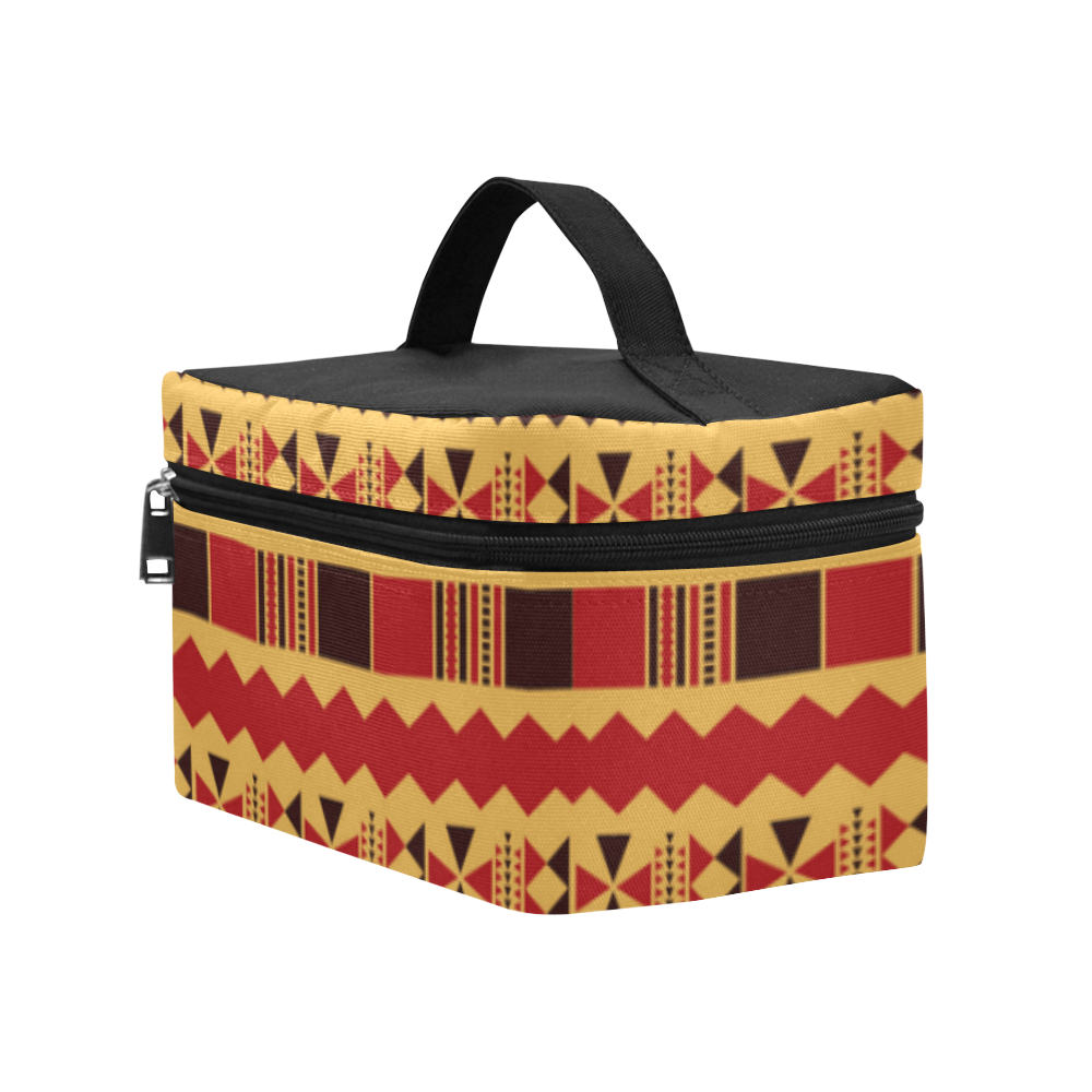 Yellow With Red Aztec Lunch Bag/Large (Model 1658)