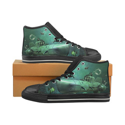 Awesome submarine with orca Men’s Classic High Top Canvas Shoes (Model 017)