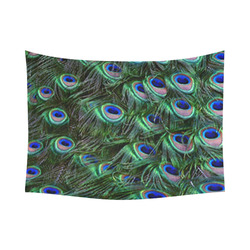 Peacock Feathers Cotton Linen Wall Tapestry 80"x 60"
