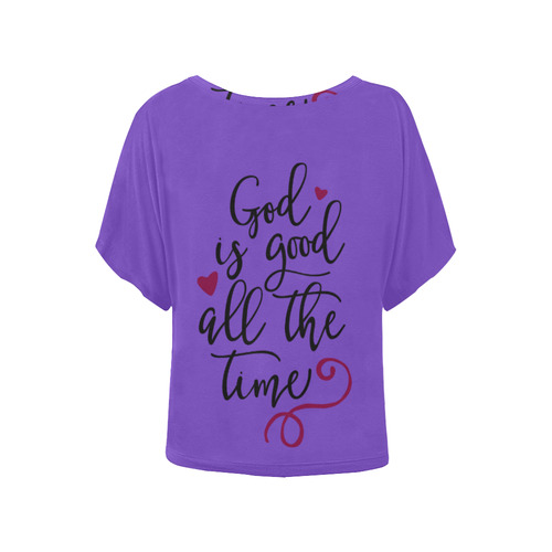 God is Good All the Time Women's Batwing-Sleeved Blouse T shirt (Model T44)