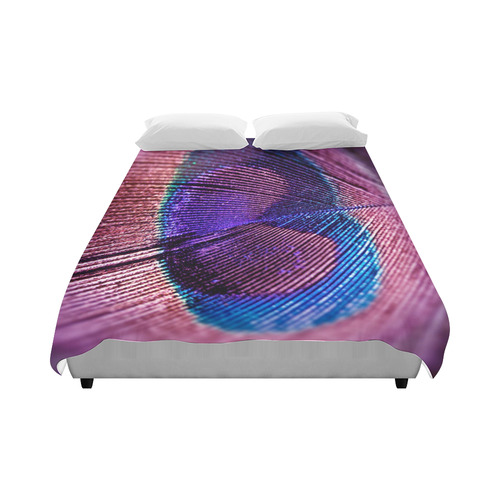 Purple Peacock Feather Duvet Cover 86"x70" ( All-over-print)