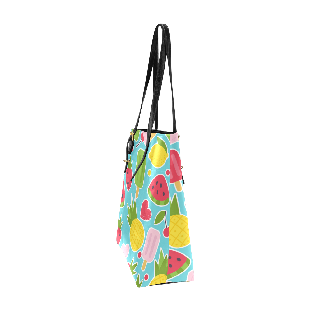 Summer Fruit Hearts Ice Cream Euramerican Tote Bag/Small (Model 1655)