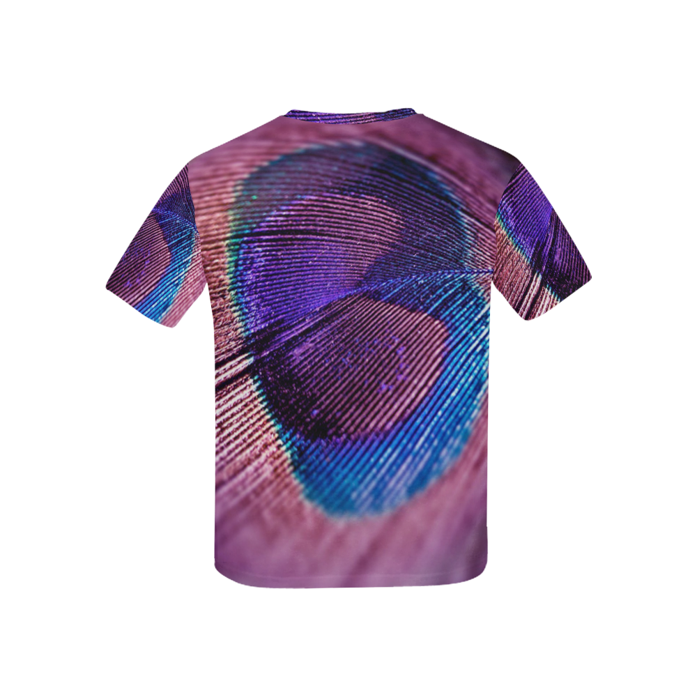 Purple Peacock Feather Kids' All Over Print T-shirt (USA Size) (Model T40)