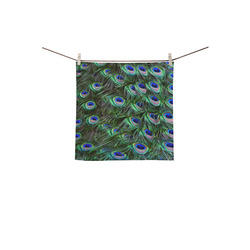 Peacock Feathers Square Towel 13“x13”