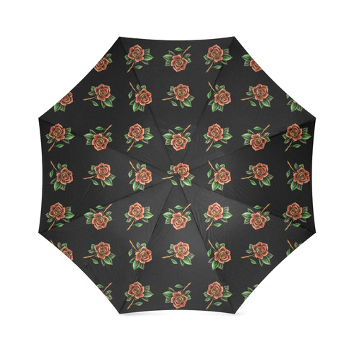 Tattoo Roses Foldable Umbrella (Model U01)