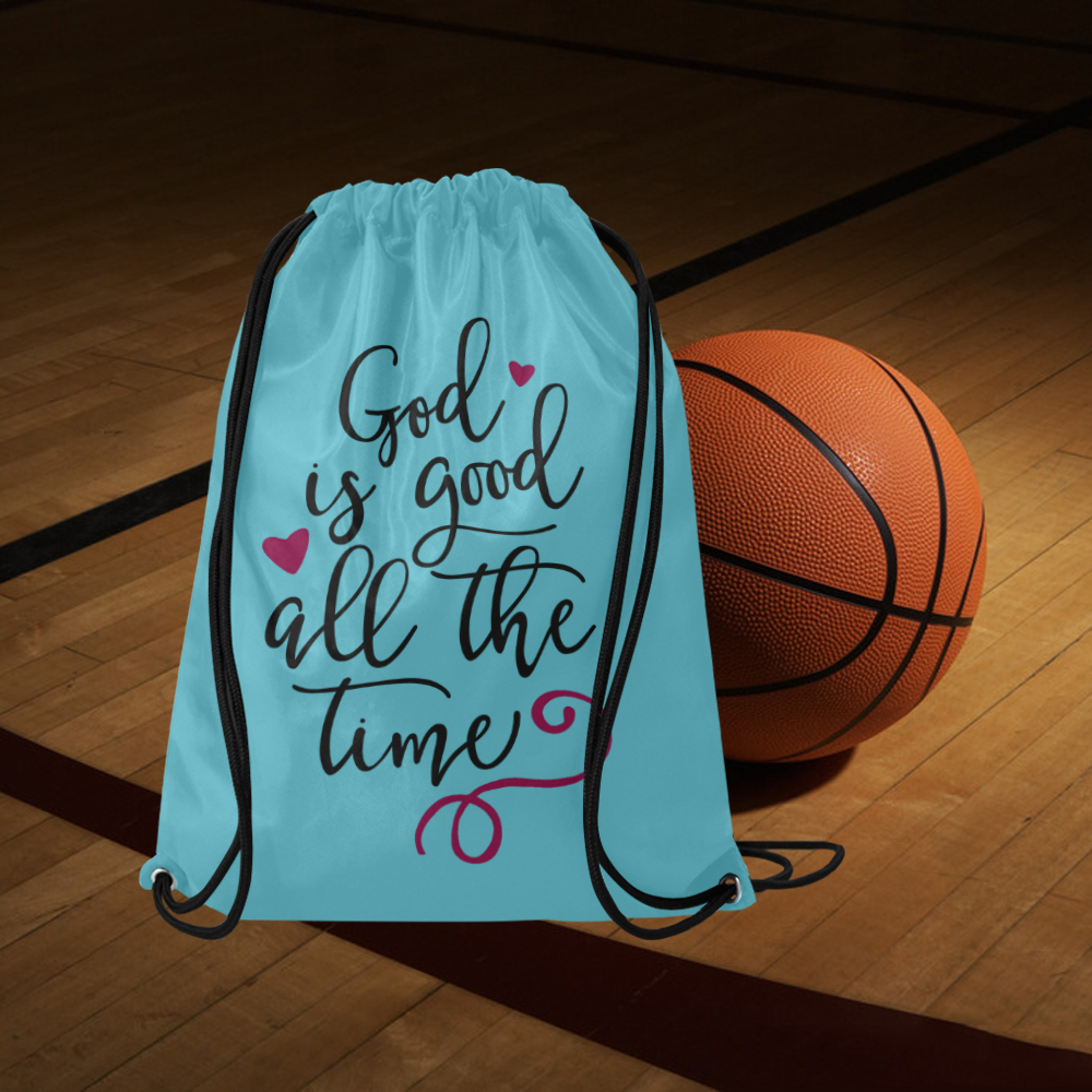 God is Good All the Time Medium Drawstring Bag Model 1604 (Twin Sides) 13.8"(W) * 18.1"(H)