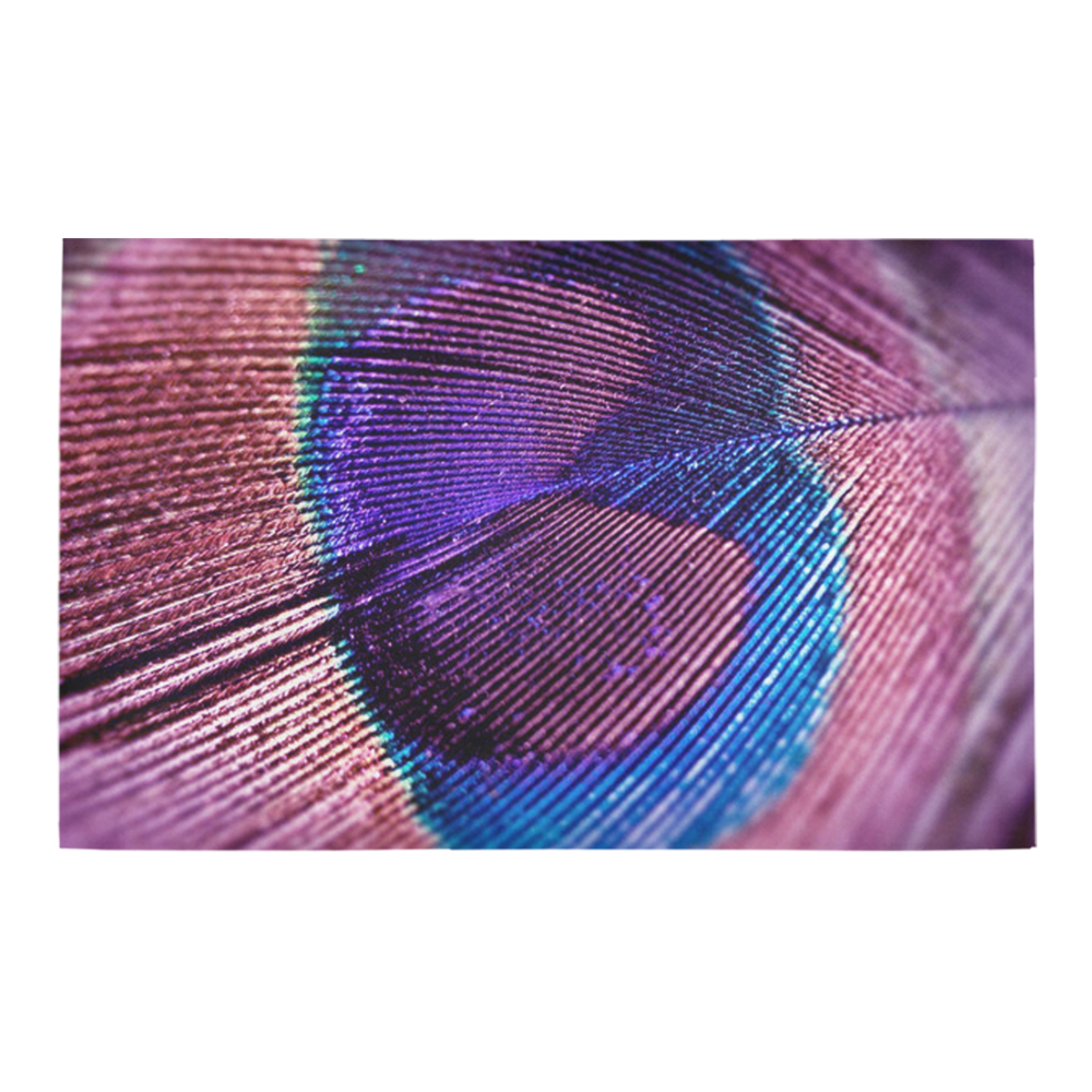 Purple Peacock Feather Bath Rug 20''x 32''