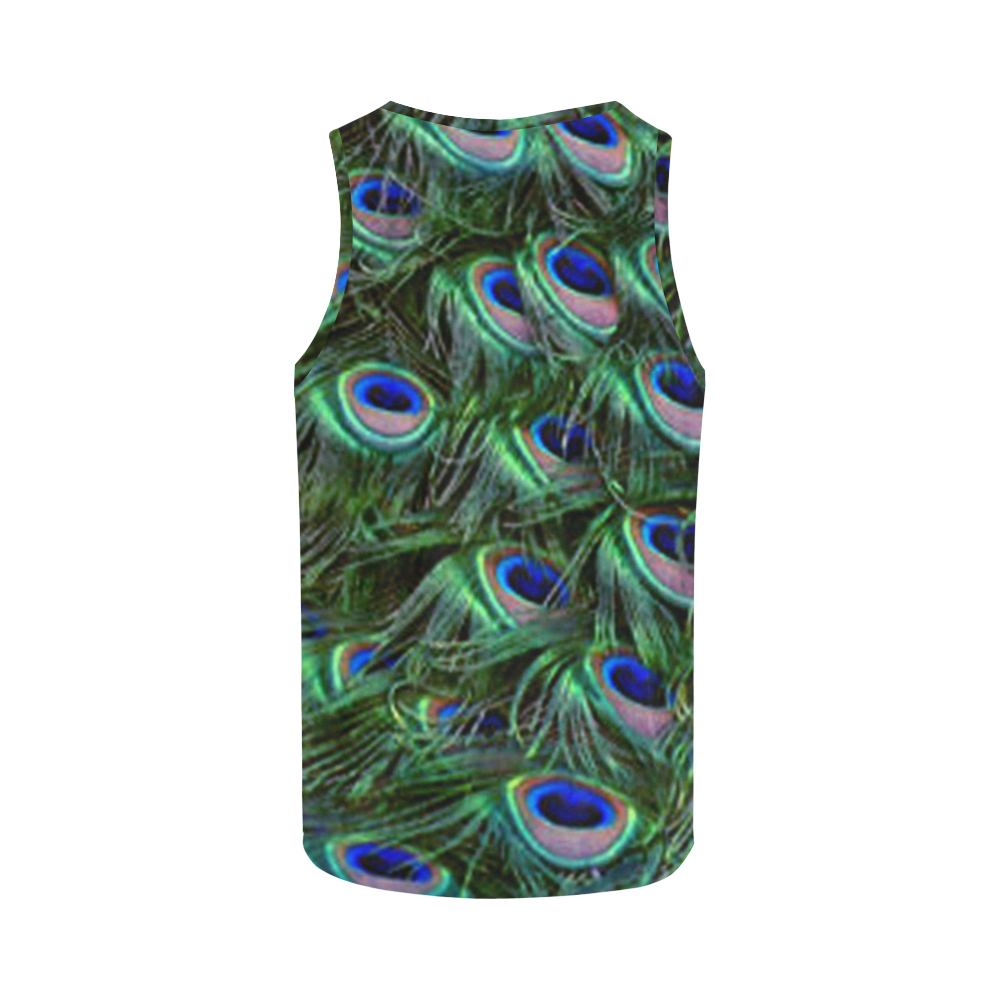 Peacock Feathers All Over Print Tank Top for Men (Model T43)