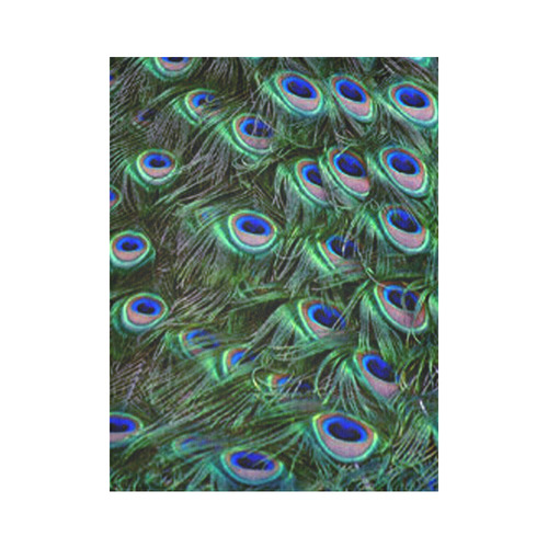 Peacock Feathers Cotton Linen Wall Tapestry 60"x 80"
