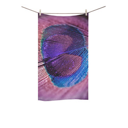 Purple Peacock Feather Custom Towel 16"x28"